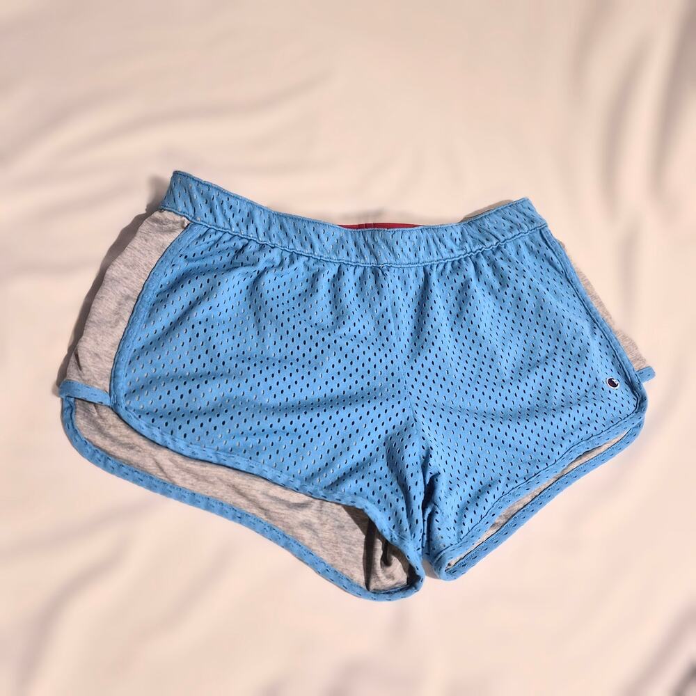 Champion Mesh Shorts Blue Grey Core Y2K Athletic Gym Runner Track‎ Short M